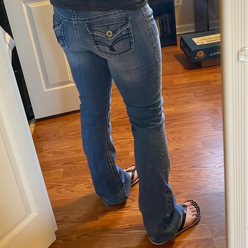 Hydraulic Lola Curvy Boot Cut Flare Low Rise Jeans Size 13/14 Long - 34x32